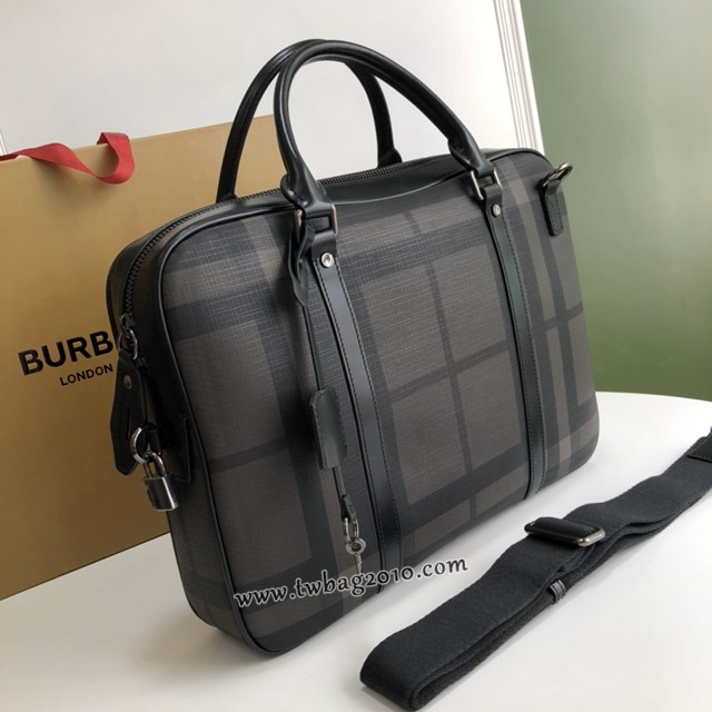 Burberry專門店新款男士公事包 巴寶莉London格紋手提公事包 yxb1215